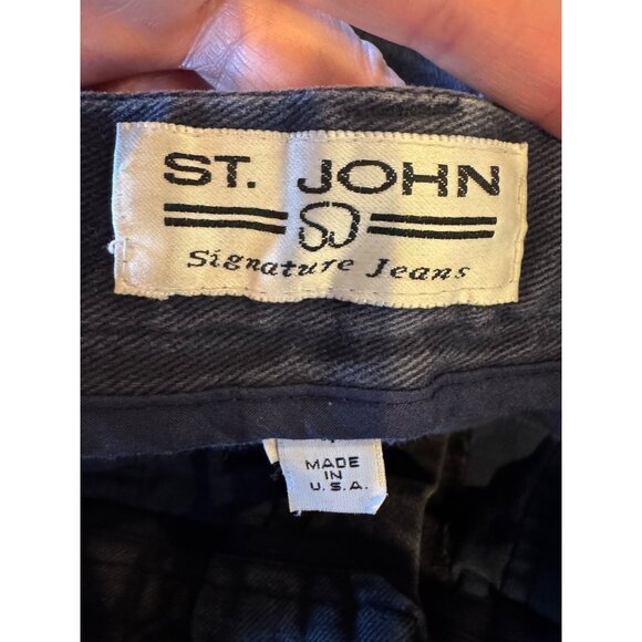 St John Jeans Women 4 Blue Medium Denim High‎ Rise Tapered Leg Mom Luxury Preppy - Picture 8 of 10